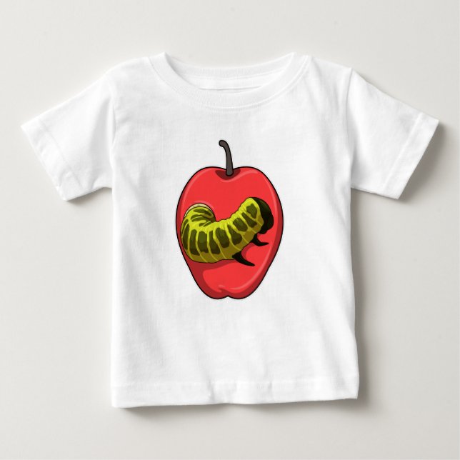 T-shirt Pour Bébé Caterpillar with Apple (Devant)