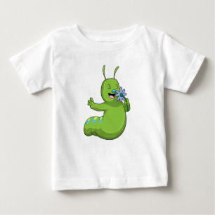 T-shirt Pour Bébé Caterpillar with Flower