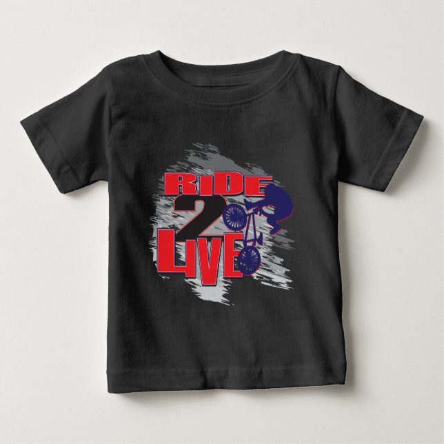 T-shirt Pour Bébé Cavalier BMX Ride 2 Live (Devant)