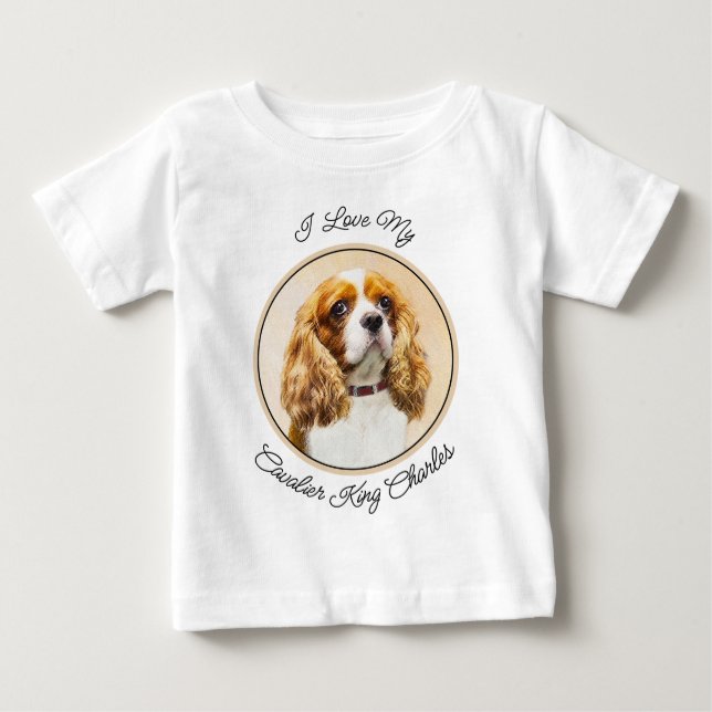 T-shirt Pour Bébé Cavalier King Charles Spaniel Peinture originale (Devant)
