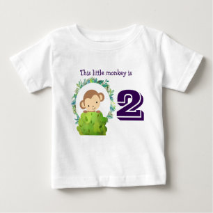 T-shirt Pour Bébé Ce anniversaire mignon de safari de petit singe