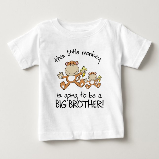T-shirt Pour Bébé ce petit grand frère singe (Devant)