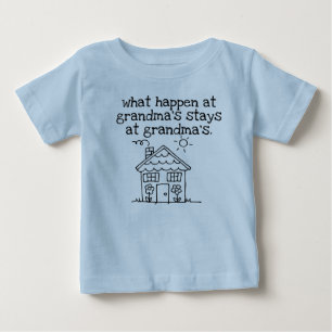T-shirt Pour Bébé ce qui se produisent à la maison de la grand-mama