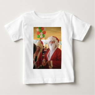 T-shirt Pour Bébé Célébration de Noël de père Noël et Mme Claus - Fe