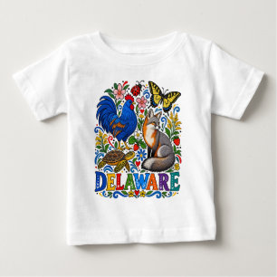 T-shirt Pour Bébé Célébration folklorique de la faune du Delaware