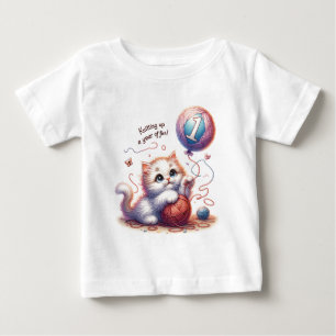 T-shirt Pour Bébé Célébration Purr-fect : Amusants de première année