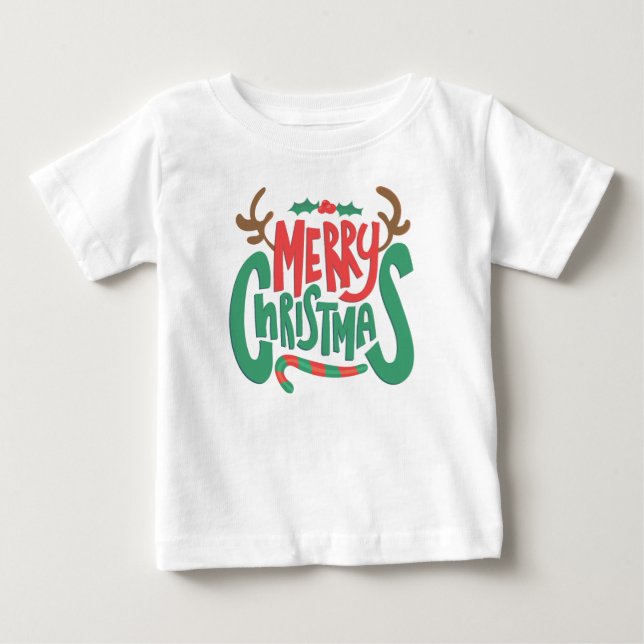 T-shirt Pour Bébé "Célébrer Noël dans le style" (Devant)