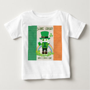 T-shirt Pour Bébé Célébrez la Saint Patrick avec un chat chanceux