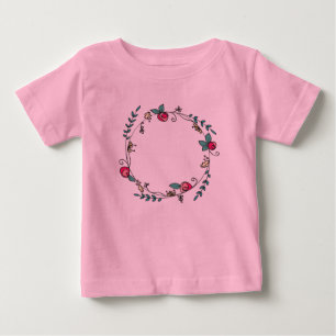 T-shirt Pour Bébé Cercle des boutons de rose sur le tutu rose