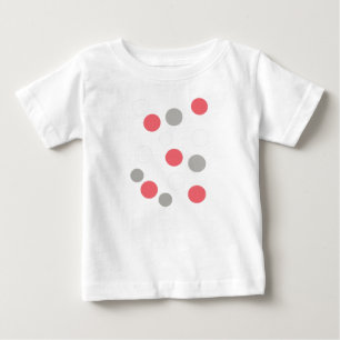 T-shirt Pour Bébé Cercles de balles motif gris blanc corail rose