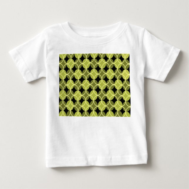 T-shirt Pour Bébé Cercles sur cercles - Vert et Jaune (Devant)
