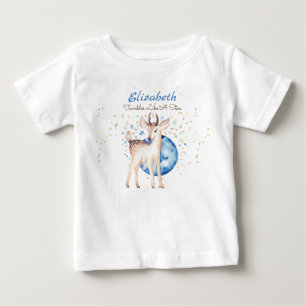 T-shirt Pour Bébé Cerf de la forêt Étoiles scintillantes Baby Cadeau