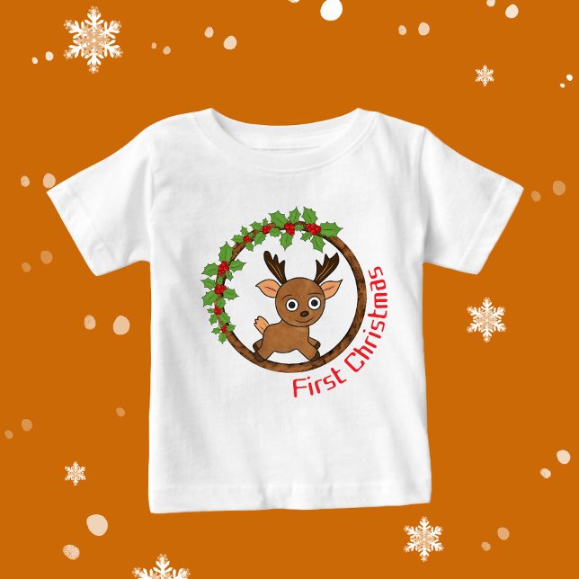 T-shirt Pour Bébé Cerf de Noël (Créateur téléchargé)