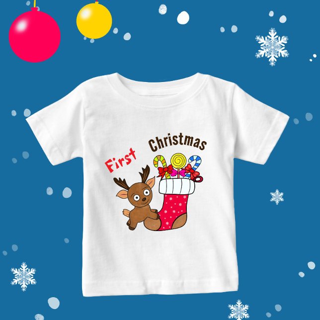 T-shirt Pour Bébé Cerf de Noël (Créateur téléchargé)