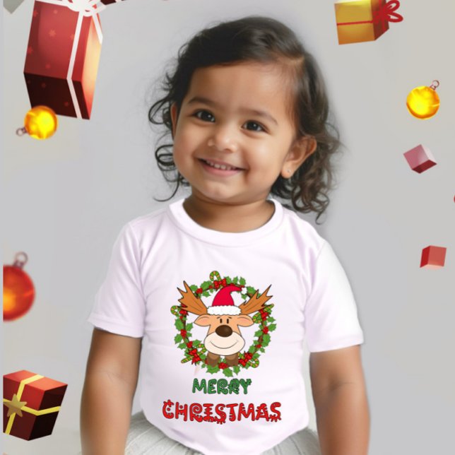 T-shirt Pour Bébé Cerf de Noël (Créateur téléchargé)