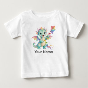 T-shirt Pour Bébé Cerf-volant personnalisé de bébé dragon mignon pou