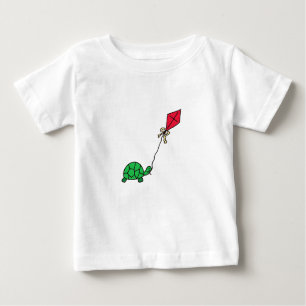T-shirt Pour Bébé Cerf-volant rouge de tortue verte