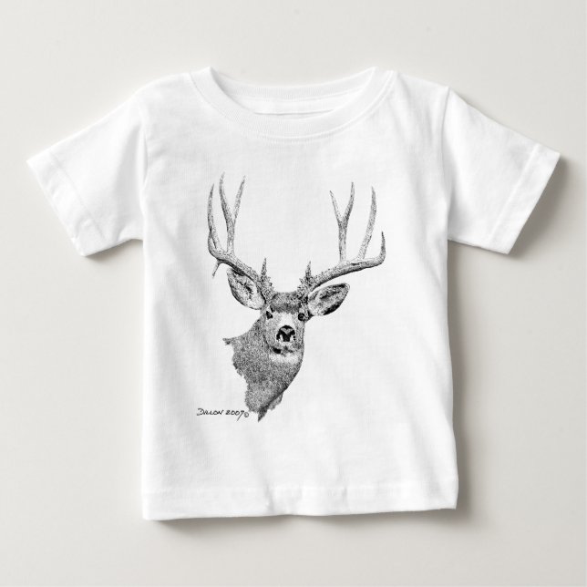 T-shirt Pour Bébé Cerfs communs de mule (Devant)