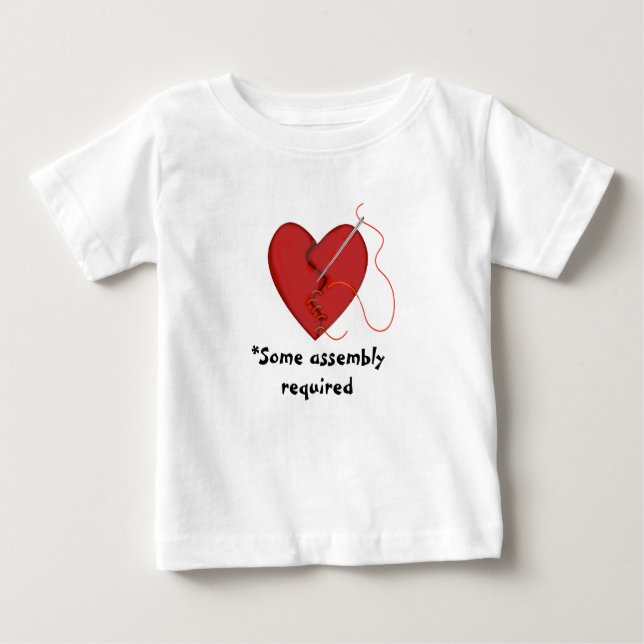 T-shirt Pour Bébé Certains Assemblage Requis Coeur Roulé Coeur Roulé (Devant)