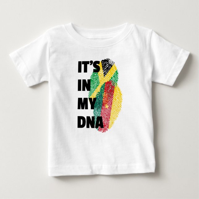 T-shirt Pour Bébé C'est dans mon ADN - Empreinte digitale Jamaïque & (Devant)