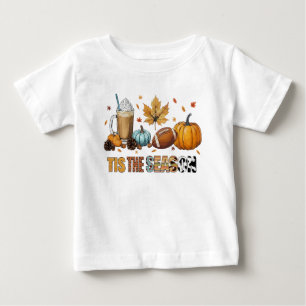 T-shirt Pour Bébé C'est la saison Herbstzeit mit Football und Kaffee