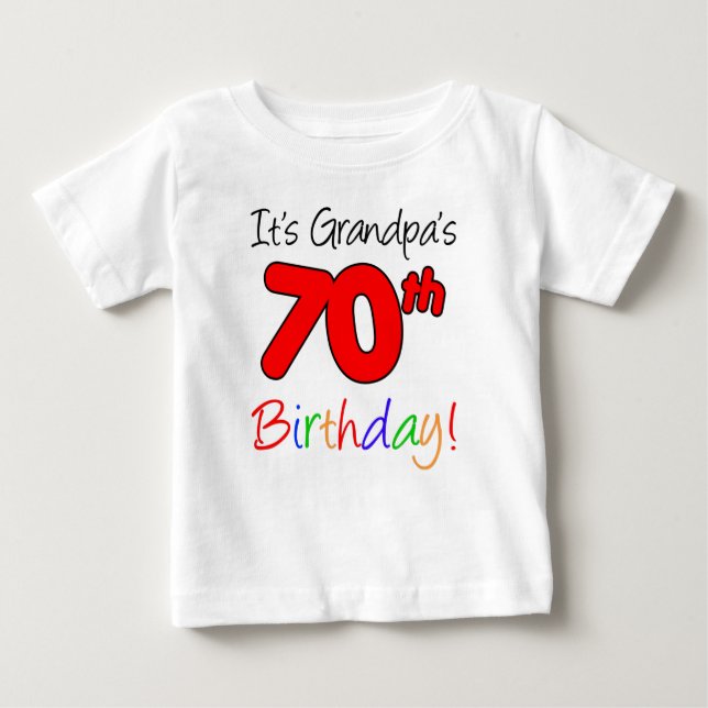 T-shirt Pour Bébé C'est le 70e anniversaire de papy pour petit-enfan (Devant)