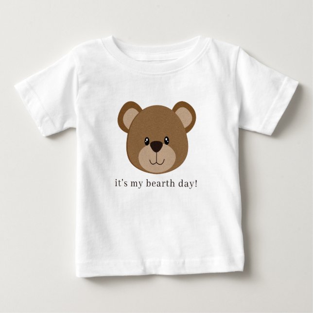 T-shirt Pour Bébé C'est le jour de mon ours | 1er joli anniversaire (Devant)
