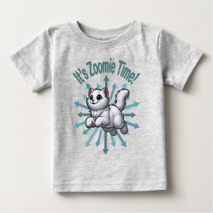 T-shirt Pour Bébé C'est le temps Zoomie Chat Blanc