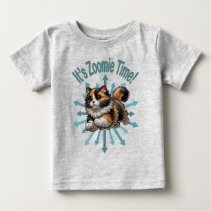T-shirt Pour Bébé C'est le temps Zoomie Chat Calico