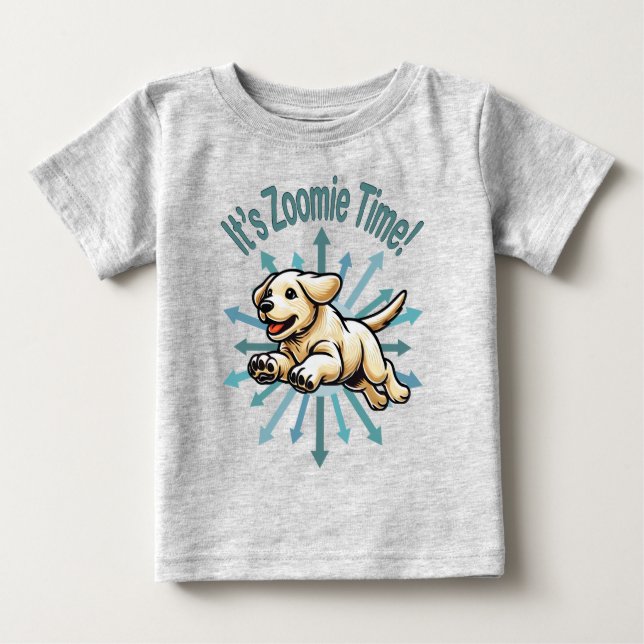 T-shirt Pour Bébé C'est l'heure de Zoomie Golden Lab (Devant)