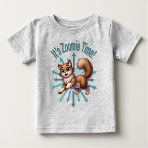 T-shirt Pour Bébé C'est l'heure de Zoomie Mignon Chat Brun et Blanc