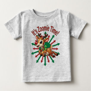 T-shirt Pour Bébé "C'est l'heure de Zoomie ! Renne de Noël