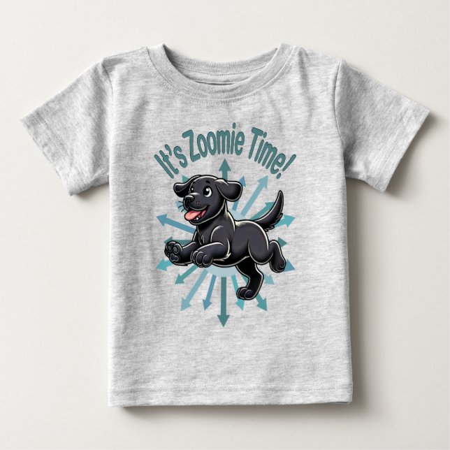 T-shirt Pour Bébé C'est l'heure des Zoomies Black Lab (Devant)