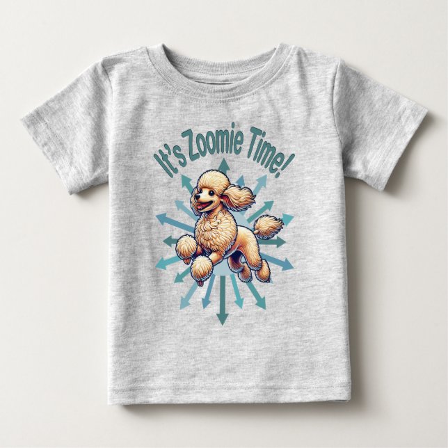 T-shirt Pour Bébé C'est l'heure Zoomie Caniche (Devant)