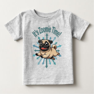 T-shirt Pour Bébé C'est l'heure Zoomie Pug