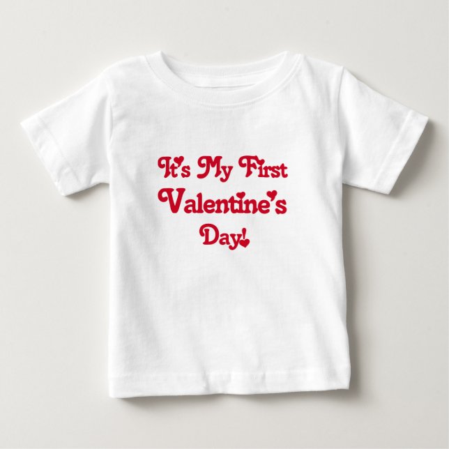 T-shirt Pour Bébé C'est ma première Saint-Valentin (Devant)