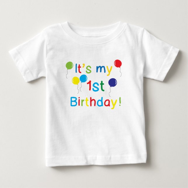 T-shirt Pour Bébé C'est mon 1er anniversaire (Devant)