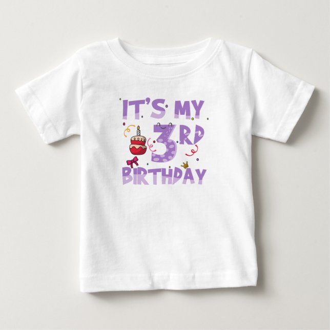 T-shirt Pour Bébé C'est mon 3ème anniversaire  (Devant)