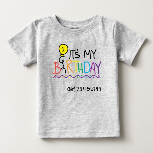 T-shirt Pour Bébé C'est mon premier anniversaire (Devant)