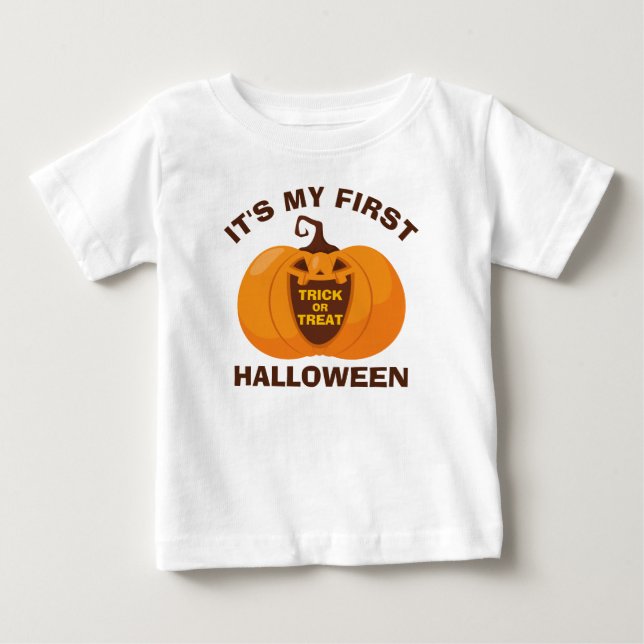 T-shirt Pour Bébé C'est mon premier Citrouille d'Halloween (Devant)