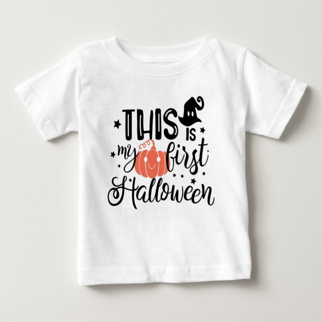 T-shirt Pour Bébé C'est mon premier Citrouille d'Halloween Baby (Devant)