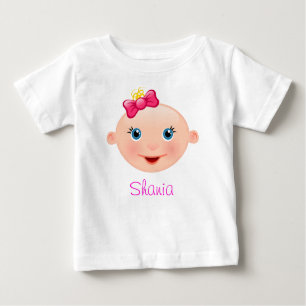 T-shirt Pour Bébé C'est une fille bébé visage rose
