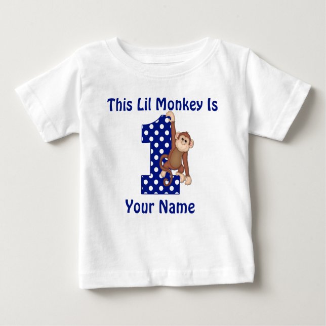 T-shirt Pour Bébé Cette Chemise Lil Monkey Personnalisée Premier Ann (Devant)