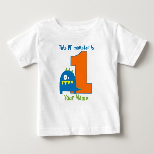 T-shirt Pour Bébé Cette Chemise Lil Monster Premier Anniversaire (Devant)