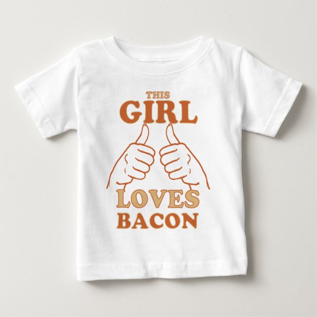 T-shirt Pour Bébé Cette FILLE aime Bacon Bacon Amour Idée cadeau (Devant)