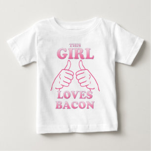 T-shirt Pour Bébé Cette FILLE aime le bacon en rose
