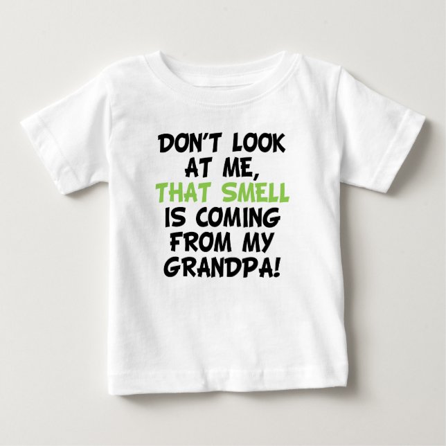 T-shirt Pour Bébé Cette odeur vient du grand-papa (Devant)