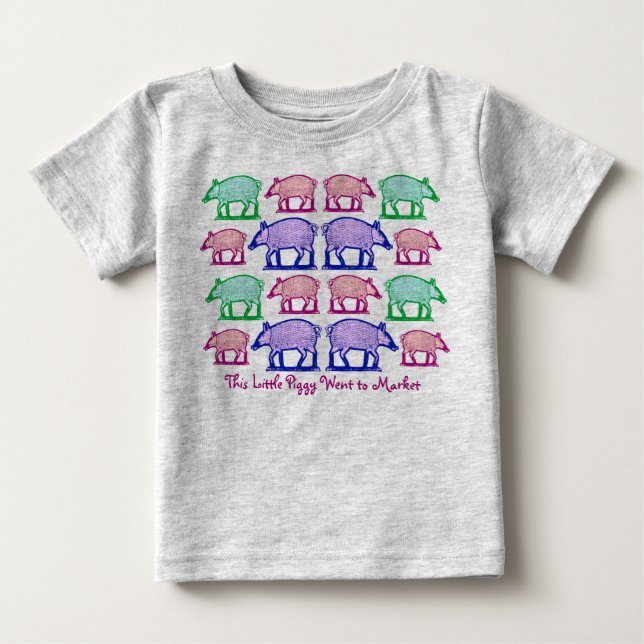 T-shirt Pour Bébé Cette petite épigée est allée au marché, est resté (Devant)