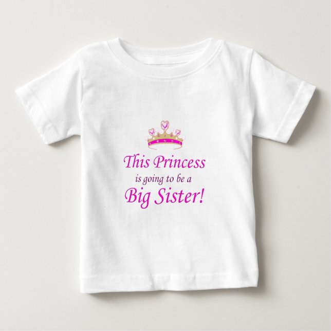 T-shirt Pour Bébé Cette petite princesse va être une grande soeur ! (Devant)
