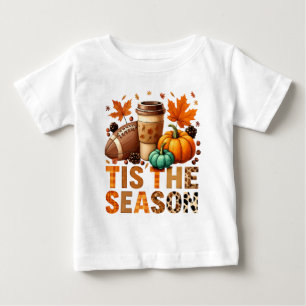 T-shirt Pour Bébé Cette saison Herbstzeit mit Football und Kaffee